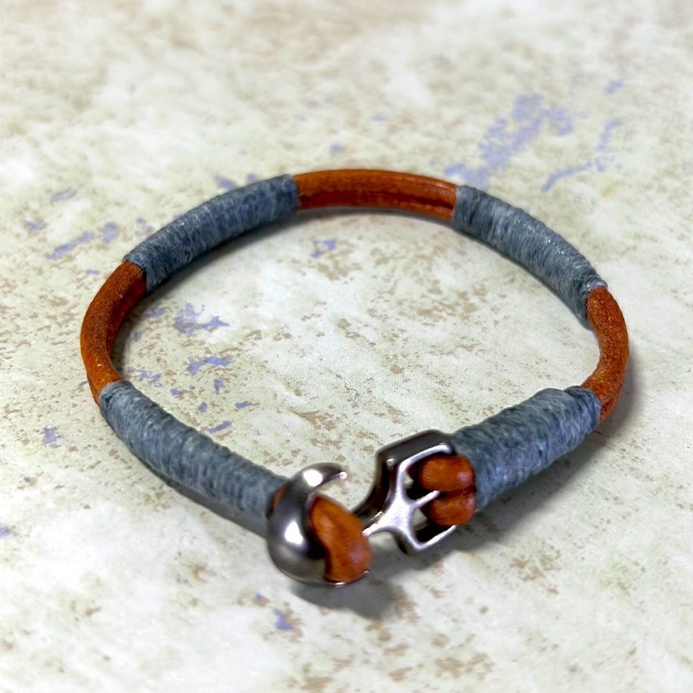 Leather Handcrafted Bracelet 6.5”